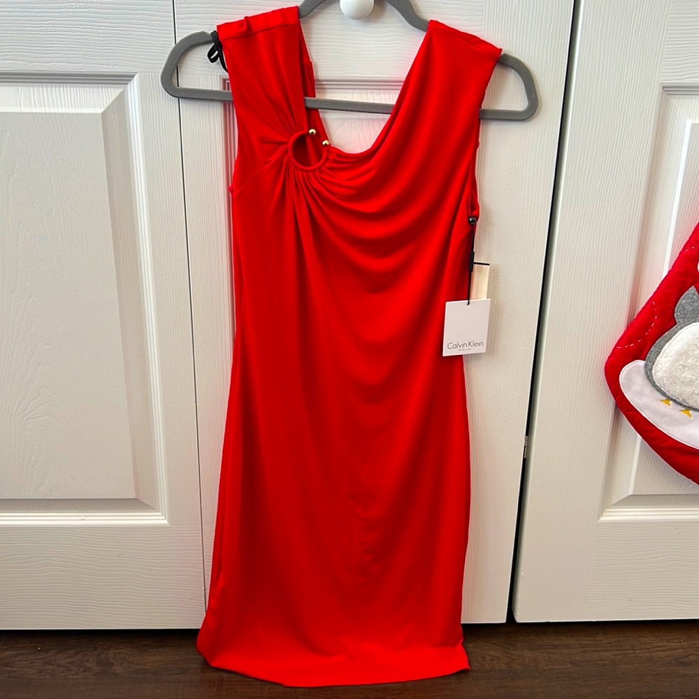 Red Calvin Klein dress